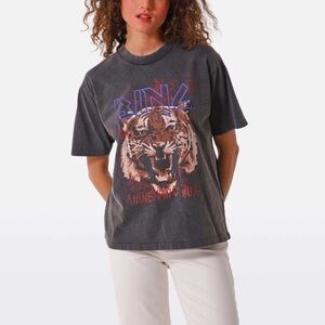 Anine Bing Charcoal Tiger Graphic Tee
